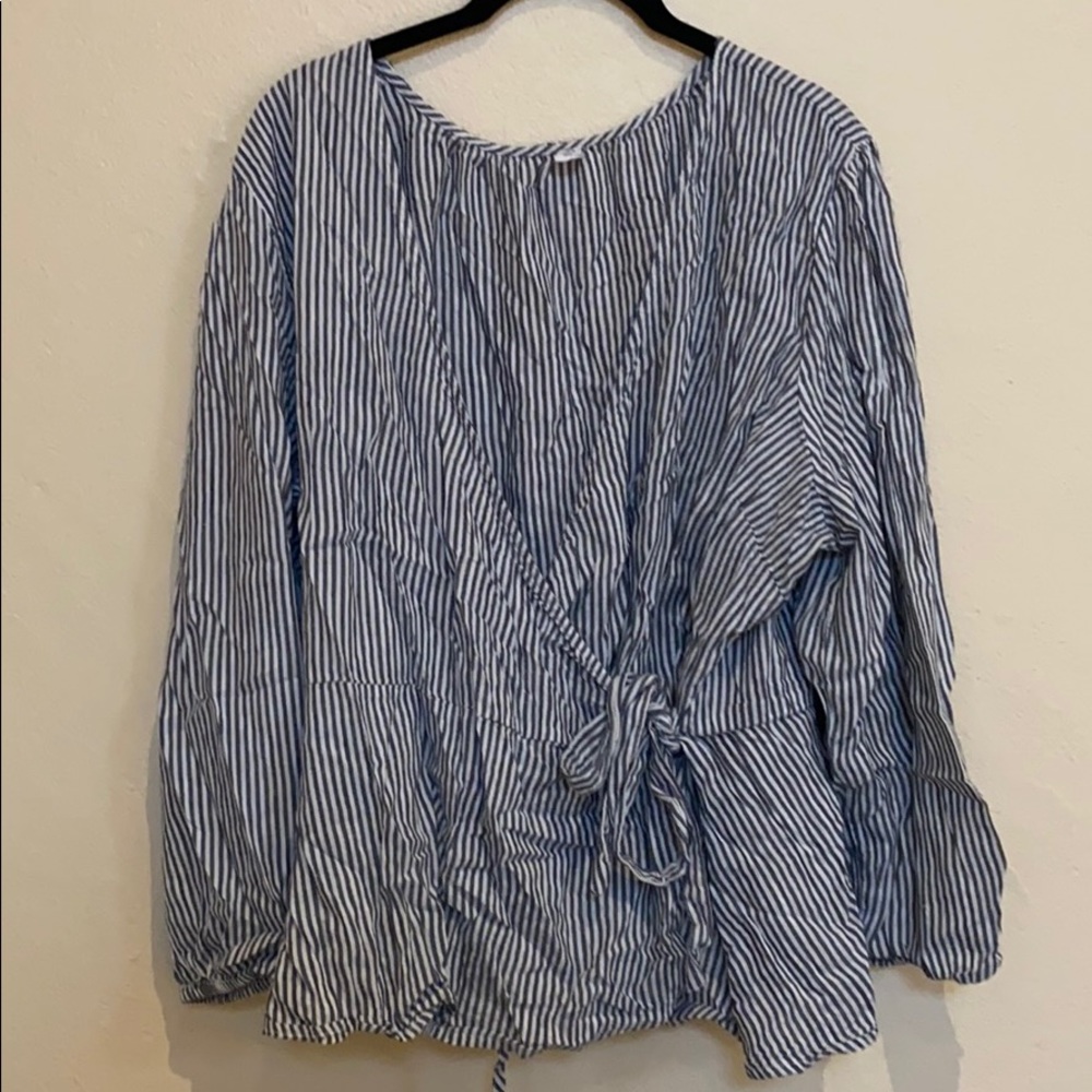 Old Navy Striped Wrap Blouse